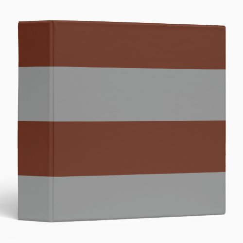 Dark Brown Red and Grey Simple Extra Wide Stripes 3 Ring Binder