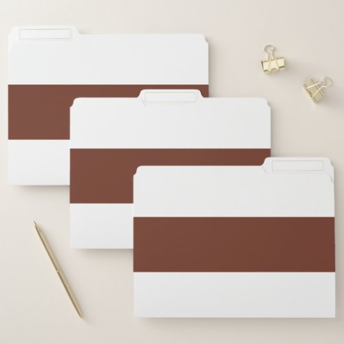 Dark Brown Red and White Simple Extra Wide Stripes File Folder