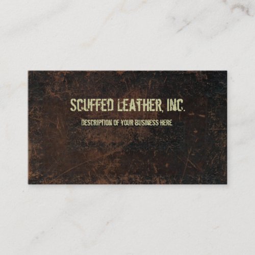 Dark Brown Scuffed Leather Look Business Card