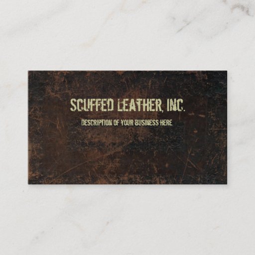Customizable Dark Brown Scuffed Leather Look Business Card