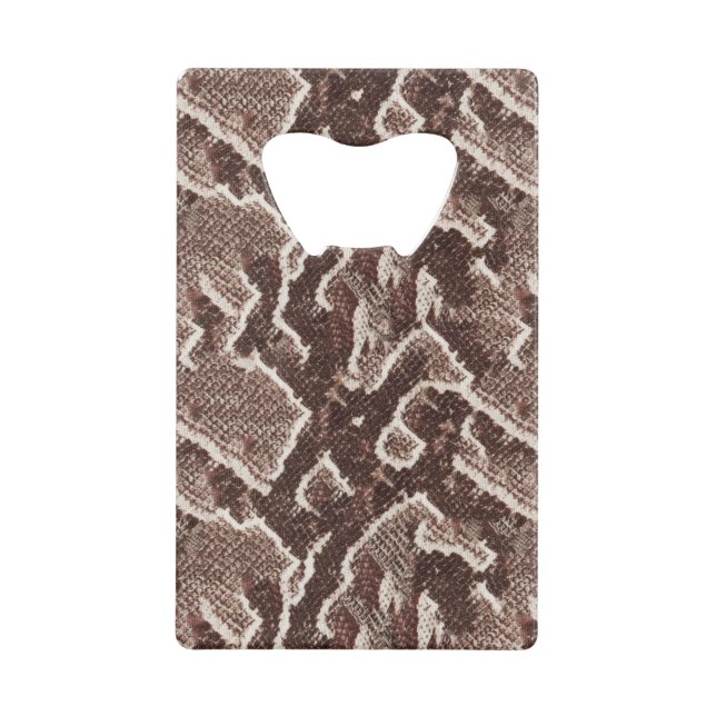Dark Brown Snake Skin Credit Card Bottle Opener (Front)