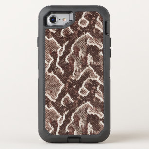 Dark Brown Snake Skin OtterBox Defender iPhone SE/8/7 Case