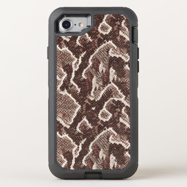 Dark Brown Snake Skin Otterbox iPhone Case (Back)