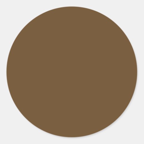 Dark Brown Solid Color Classic Round Sticker