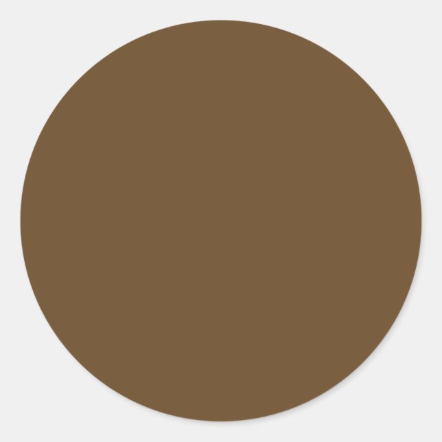 Dark Brown Solid Color Classic Round Sticker (Front)