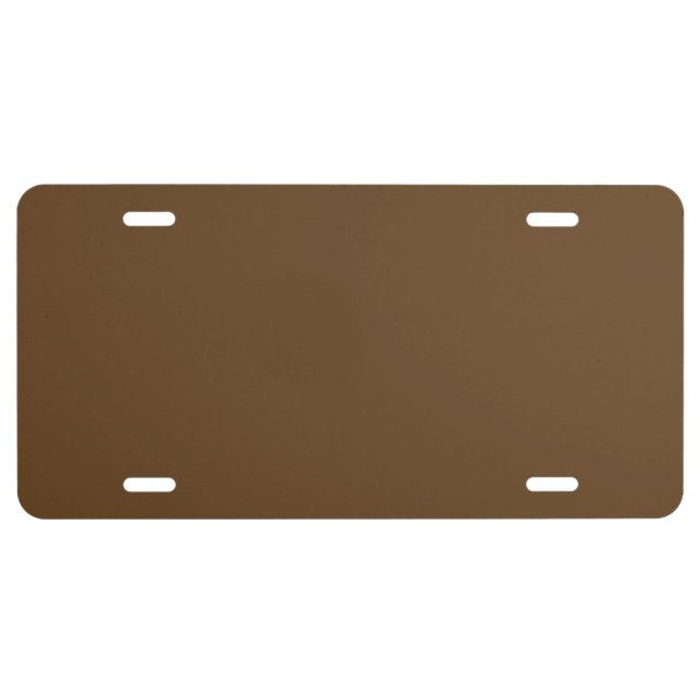 Dark Brown Solid Color License Plate (Front)