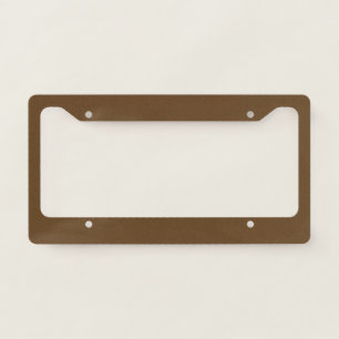 Dark Brown Solid Color License Plate Frame