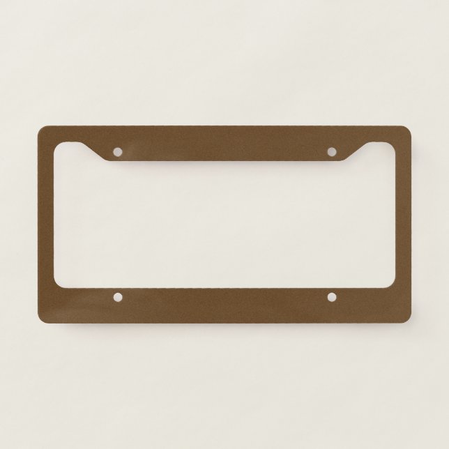Dark Brown Solid Color License Plate Frame (Front)