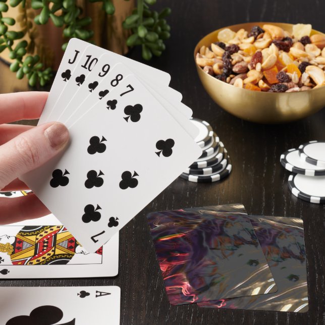 Dark brown stained with crease  poker cards (In Situ)