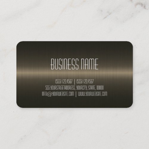 Dark Brown Stainless Steel Metal Look Business Card