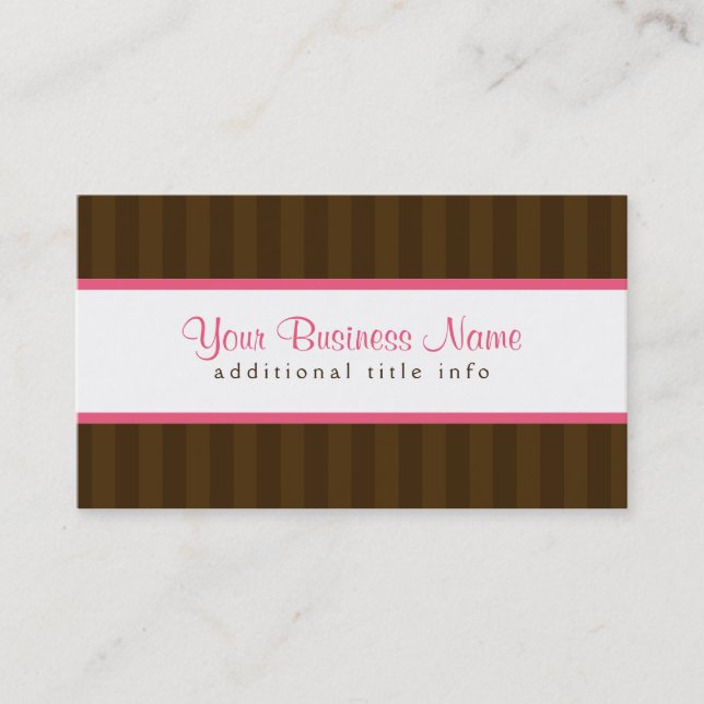 Dark Brown Stripes Business Card (Front)