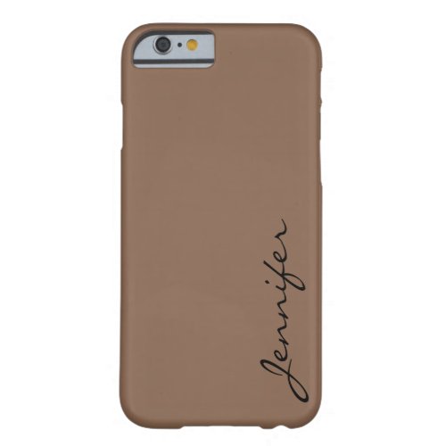 Dark brown_tangelo color background barely there iPhone 6 case