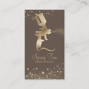 Dark Brown Tanning Spray Sparkle Gold Business Card