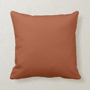 Dark Brown Terracotta Clay Solid Color 022-40-26 Throw Pillow