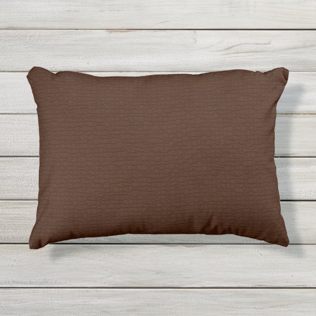 Dark Brown Textured Pattern Outdoor Patio Outdoor Pillow (Front)