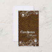 Dark Brown Tooled Leather and Lace Business Card (Front/Back)