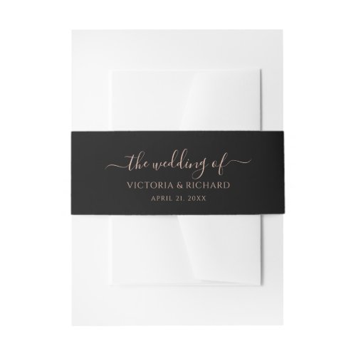 Dark Brown Wedding Invitation Belly Band