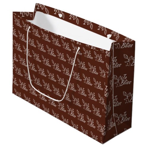 Dark Brown White Logo Promotional Christmas Gift Large Gift Bag