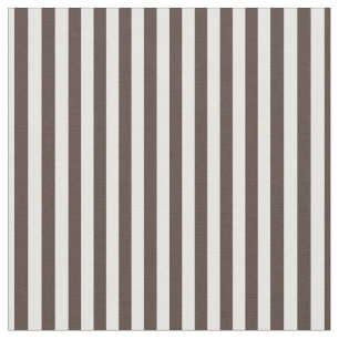 Dark Brown & White Stripes Fabric