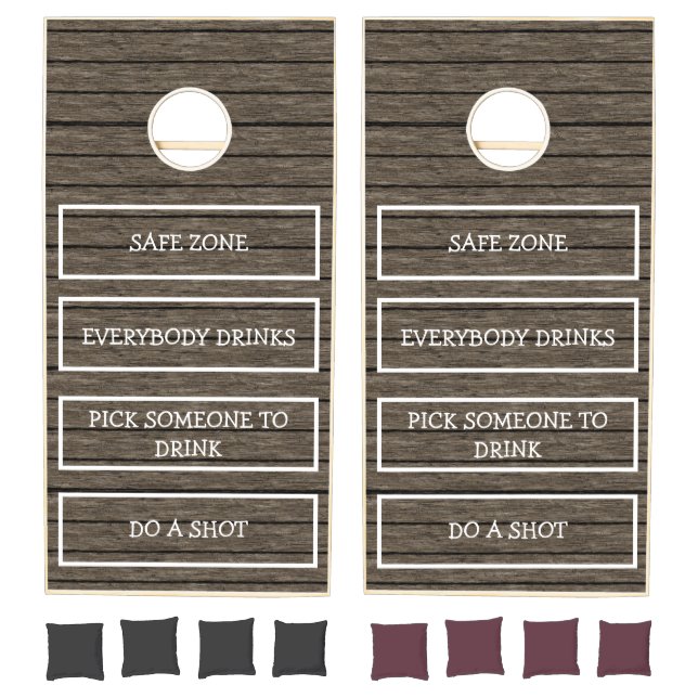 Dark brown Wood Drinking Rules Outdoors Game (Set)