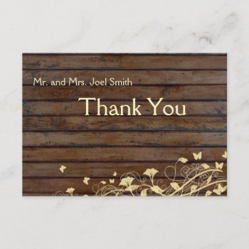Dark Brown Wood Flat Thank You Card With Envelopes by RiverJude at Zazzle