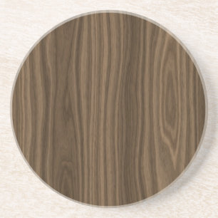 Dark Brown Wood Grain Coaster