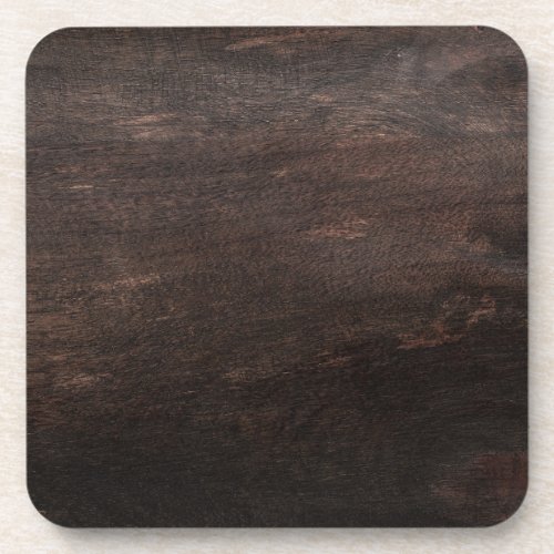 Dark Brown Wood Hard Plastic Coaster