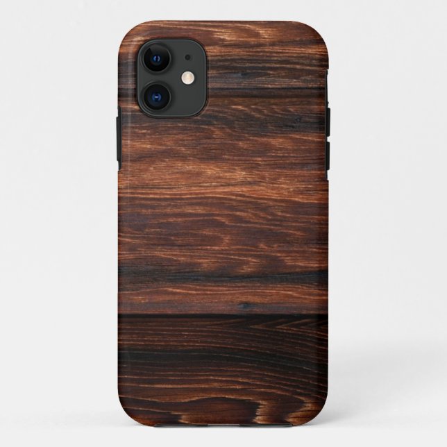 Dark Brown Wood Panels Printed Case-Mate iPhone Case (Back)