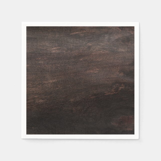 Dark Brown Wood Paper Napkin (Front)