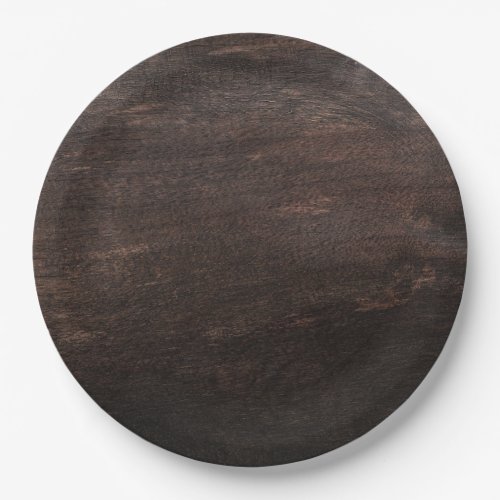 Dark Brown Wood Paper Plate