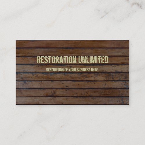 Dark Brown Wood Plank Business Card