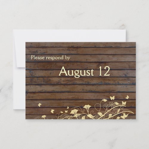 Dark Brown Wood rsvp with envelopes