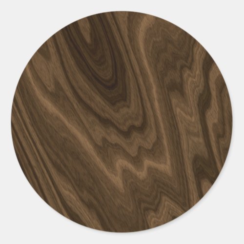 Dark Brown Wood Texture Classic Round Sticker