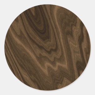 Dark Brown Wood Texture Classic Round Sticker