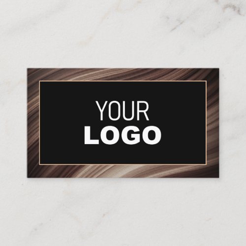 Dark Brown Wooden Wood Style Frame Logo Template Business Card