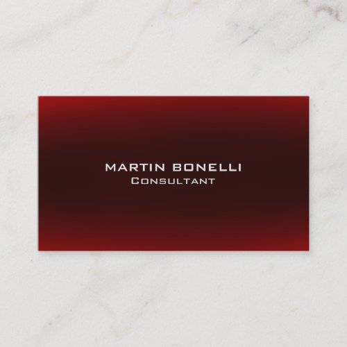 Dark Browny Red Trendy Plain Clean Business Card