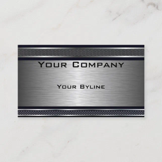 Dark Brushed Silver Business Card | Zazzle