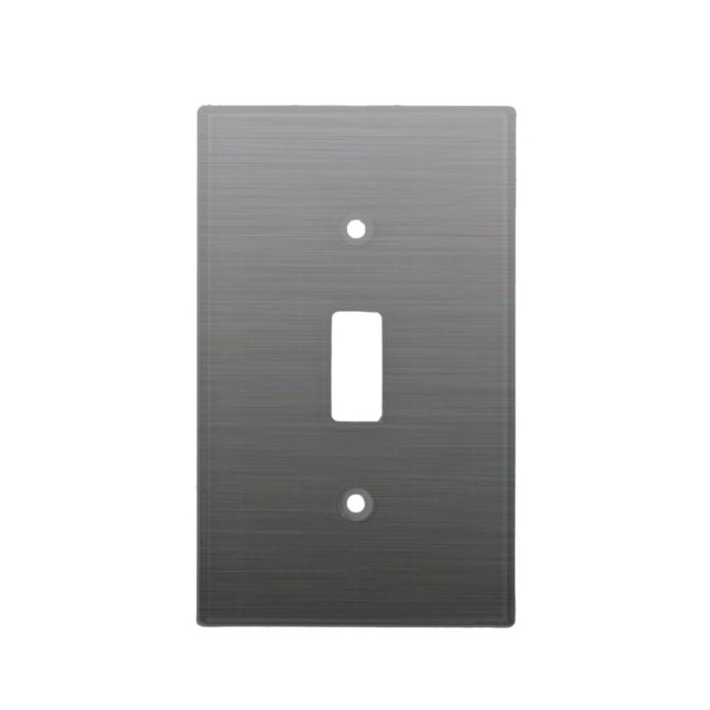 Dark Brushed Silver Metallic Look Light Switch Cover (Front)