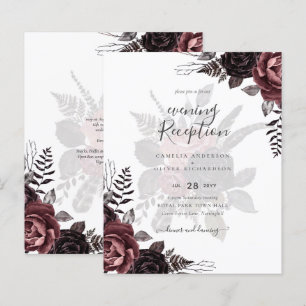 Dark Burgundy Black Roses Wedding Fall Winter