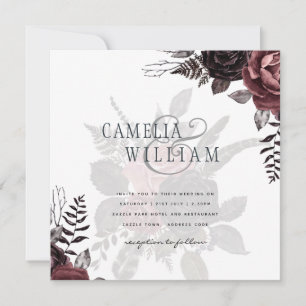 Dark Burgundy Black Roses Wedding Fall Winter