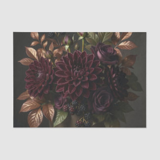 Dark Burgundy Dahlia Rose Still Life Tissue Paper