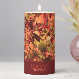 Dark Burgundy Family Thanksgiving Pillar Candle