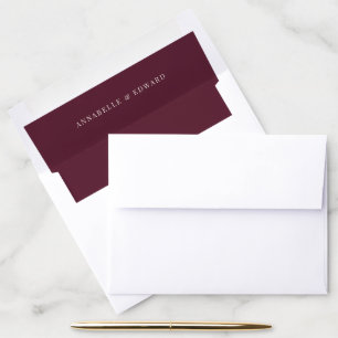 Dark Burgundy Floral Moody Black Elegant Romantic Envelope Liner