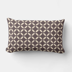 Dark Burgundy Geometric Pattern Modern Lumbar Pillow
