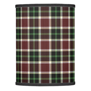 Dark Burgundy Green White Tartan Plaid Pattern Lamp Shade