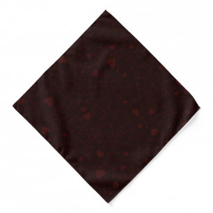 Dark Burgundy Red Romantic Heart Pattern Bandana