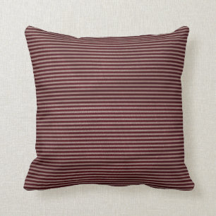 dark burgundy red stripes throw pillow