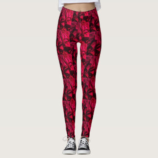 Dark Burgundy Ruffles on Customized Tight Leggings