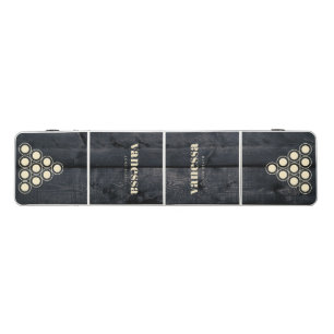 Dark Burnt Wood Minimal Modern Classic Name Beer Pong Table
