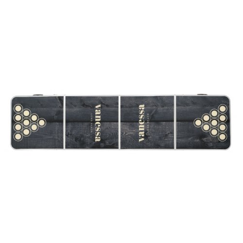 Dark Burnt Wood Minimal Modern Classic Name Beer Pong Table